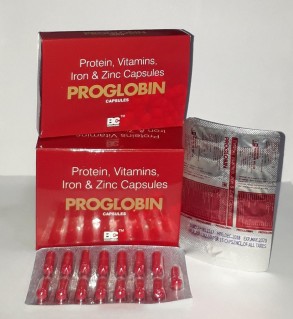 PROGLOBIN CAPSULE (Protein + Iron + Zinc + Multivitamin. )